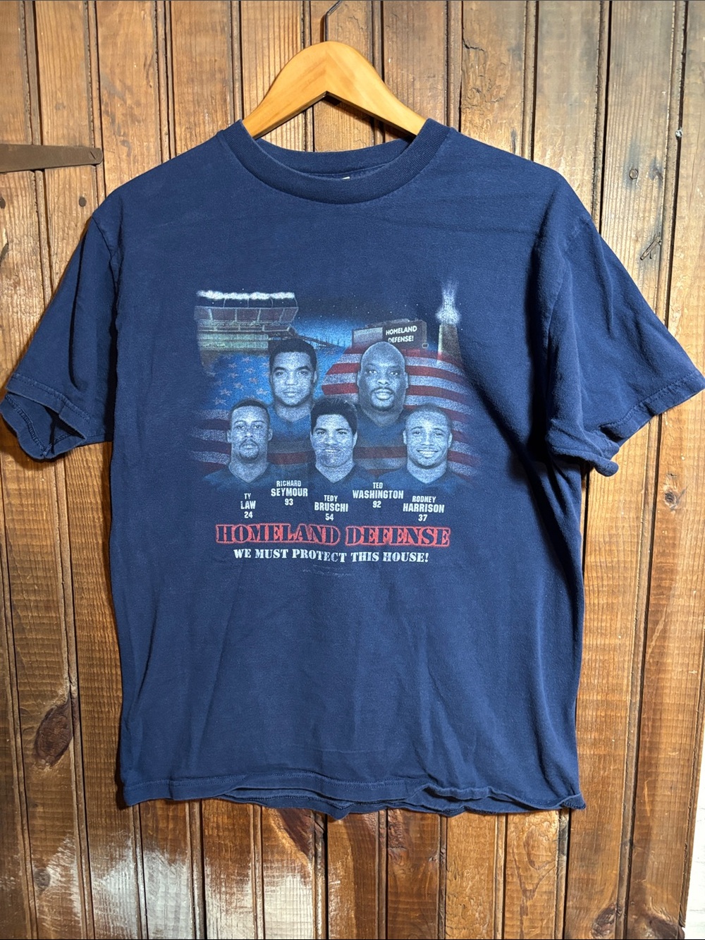 New England Patriots 2004 Homeland Defense Graphic Navy Men's T-Shirt